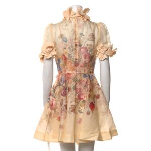Zimmermann Floral Mini Dress in Cream and Pink size 1